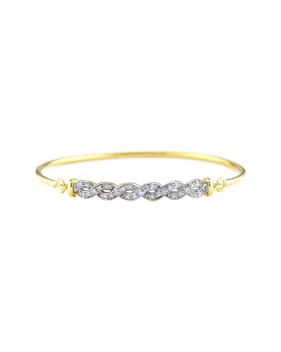 Diamond Select Cuts 14k Over Silver 0.11 Ct. Tw. Diamond Bangle Bracelet In Gold