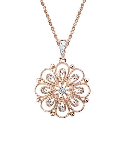 Diamond Select Cuts 14k Rose Gold 0.06 Ct. Tw. Diamond Necklace