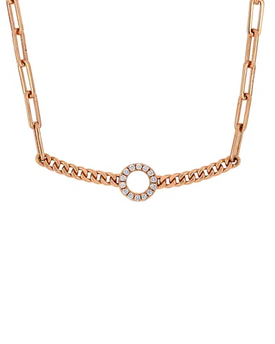 Diamond Select Cuts 14k Rose Gold 0.07 Ct. Tw. Diamond Linear Necklace