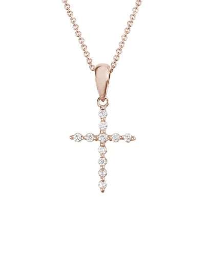 Diamond Select Cuts 14k Rose Gold 0.11 Ct. Tw. Diamond Necklace In Transparent