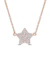 Diamond Select Cuts 14k Rose Gold 0.12 Ct. Tw. Diamond Star Necklace