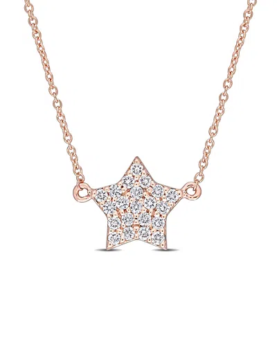 Diamond Select Cuts 14k Rose Gold 0.12 Ct. Tw. Diamond Star Necklace