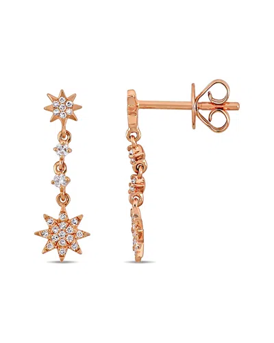 Diamond Select Cuts 14k Rose Gold 0.13 Ct. Tw. Diamond Drop Earrings