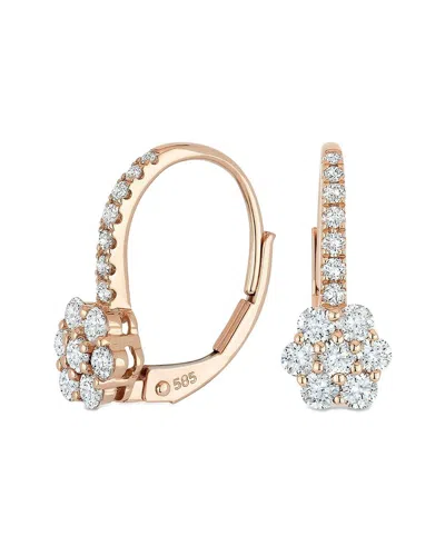 Diamond Select Cuts 14k Rose Gold 0.67 Ct. Tw. Diamond Dangle Earrings