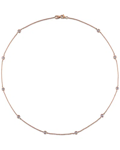 Diamond Select Cuts 14k Rose Gold 0.75 Ct. Tw. Diamond Station Necklace