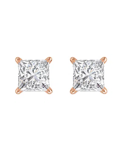 Diamond Select Cuts 14k Rose Gold 0.75 Ct. Tw. Diamond Studs In Transparent