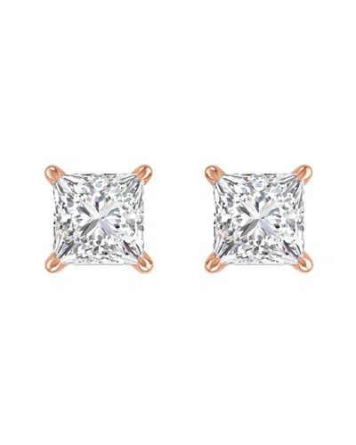 Diamond Select Cuts 14k Rose Gold 1.00 Ct. Tw. Diamond Studs In Transparent