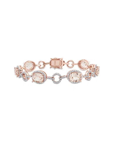 Diamond Select Cuts 14k Rose Gold 13.30 Ct. Tw. Diamond & Morganite Bracelet