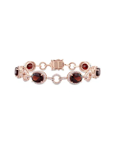 Diamond Select Cuts 14k Rose Gold 16.24 Ct. Tw. Diamond & Garnet Bracelet