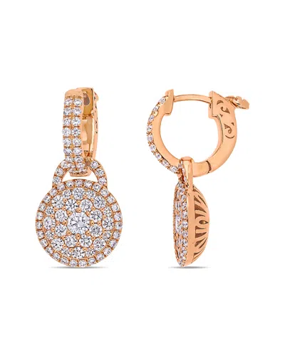 Diamond Select Cuts 14k Rose Gold 1.85 Ct. Tw. Diamond Earrings In Burgundy