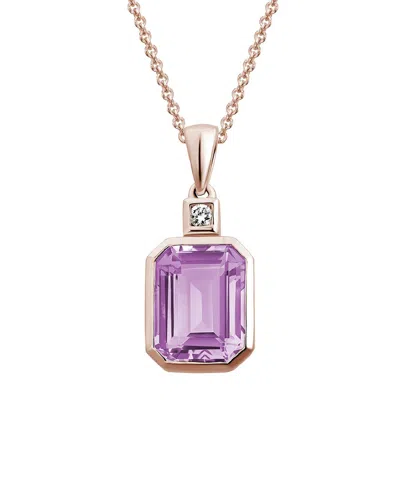 Diamond Select Cuts 14k Rose Gold 1.98 Ct. Tw. Diamond & Lavender Quartz Necklace