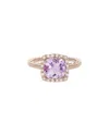 Diamond Select Cuts 14k Rose Gold 2.20 Ct. Tw. Diamond & Lavender Quartz Ring