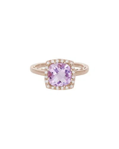 Diamond Select Cuts 14k Rose Gold 2.20 Ct. Tw. Diamond & Lavender Quartz Ring