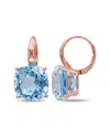 Diamond Select Cuts 14k Rose Gold 23.28 Ct. Tw. Blue Topaz Earrings