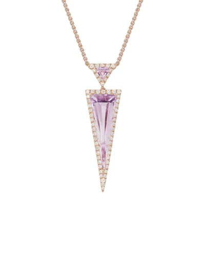 Diamond Select Cuts 14k Rose Gold 2.72 Ct. Tw. Diamond & Lavender Quartz Necklace