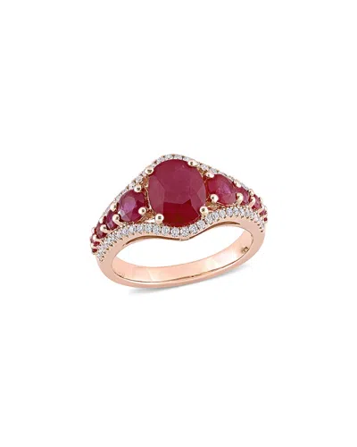 Diamond Select Cuts 14k Rose Gold 3.72 Ct. Tw. Diamond & Ruby Ring