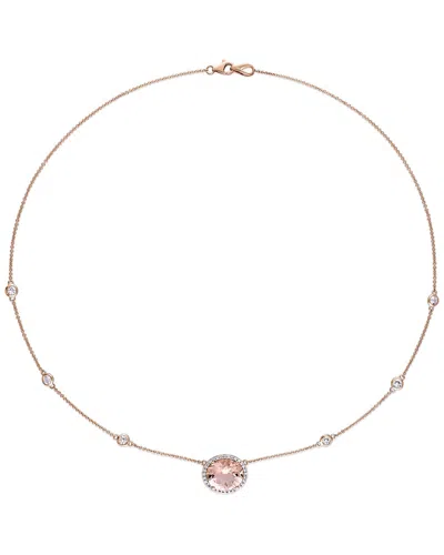 Diamond Select Cuts 14k Rose Gold 5.00 Ct. Tw. Diamond & Gemstone Necklace