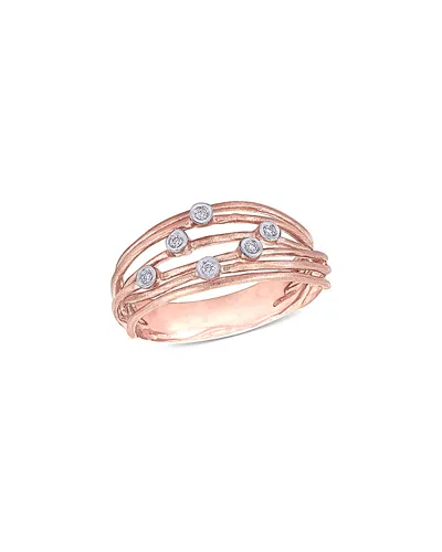 Diamond Select Cuts 14k Two-tone 0.05 Ct. Tw. Diamond Ring In Gold