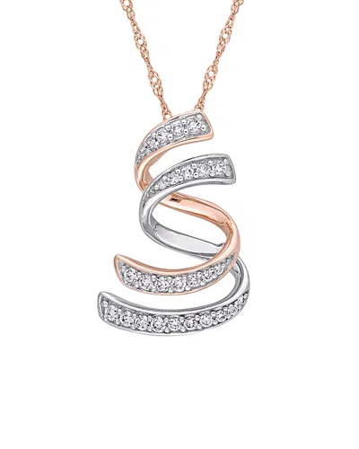 Diamond Select Cuts 14k Two-tone 0.2 Ct. Tw. Diamond Necklace