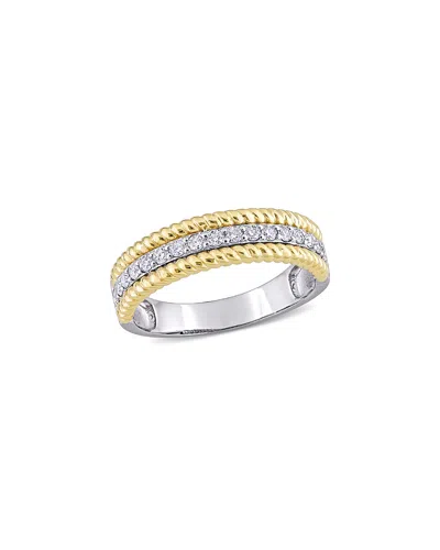 Diamond Select Cuts 14k Two-tone 0.28 Ct. Tw. Diamond Ring In Metallic