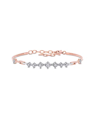 Diamond Select Cuts 14k Two-tone 0.30 Ct. Tw. Diamond Station Bracelet