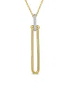 Diamond Select Cuts 14k Two-tone 0.61 Ct. Tw. Diamond Paperclip Pendant  Necklace