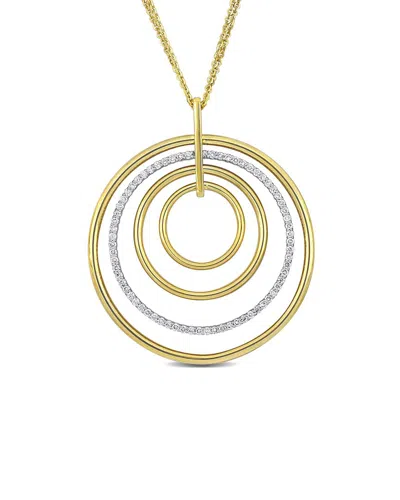 Diamond Select Cuts 14k Two-tone 1.26 Ct. Tw. Diamond Circle Necklace In Gold