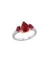 Diamond Select Cuts 14k Two-tone 3.10 Ct. Tw. Diamond & Ruby Ring In Red