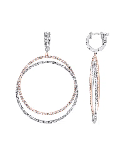 Diamond Select Cuts 14k Two-tone 3.55 Ct. Tw. Diamond Drop Earrings In Metallic