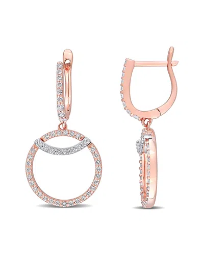 Diamond Select Cuts 14k White And Rose Gold 0.50 Ct. Tw. Diamond Geometric Earrings