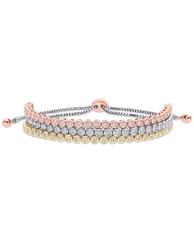 Diamond Select Cuts 14k White, Yellow And Rose Gold 1.46 Ct. Tw. Diamond Bolo Bracelet