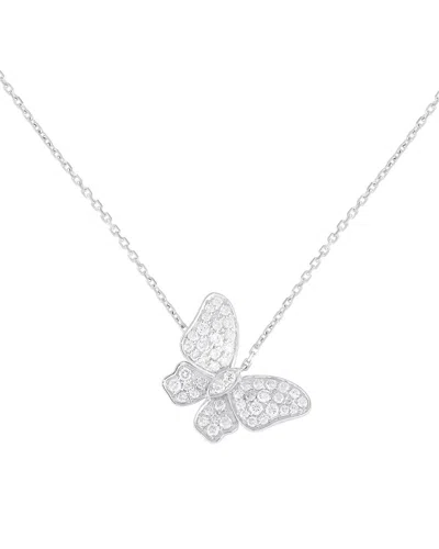 Diamond Select Cuts 18k 0.65 Ct. Tw. Diamond Butterfly Necklace In Metallic