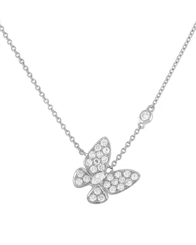 Diamond Select Cuts 18k 0.71 Ct. Tw. Diamond Butterfly Necklace In Metallic