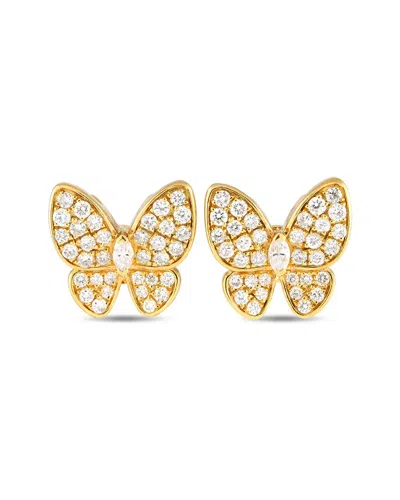 Diamond Select Cuts 18k 1.33 Ct. Tw. Diamond Butterfly Earrings In Gold