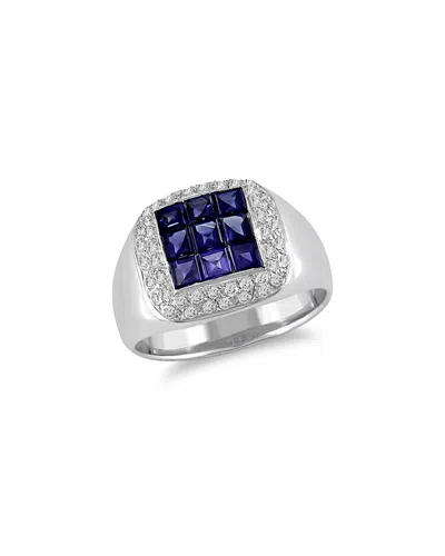 Diamond Select Cuts 18k 1.49 Ct. Tw. Diamond & Blue Sapphire Ring