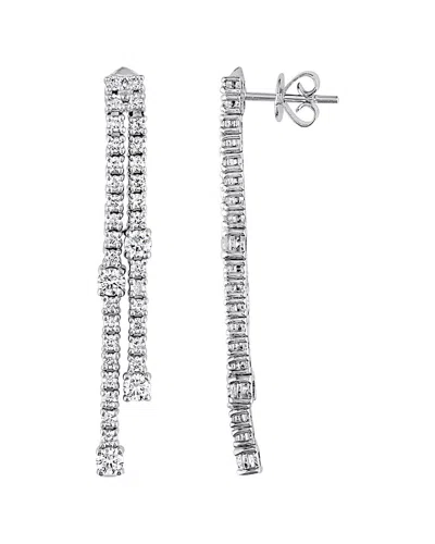 Diamond Select Cuts 18k 1.62 Ct. Tw. Diamond Linear Drop Earrings In Silver