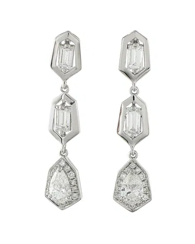 Diamond Select Cuts 18k 1.70 Ct. Tw. Diamond Earring In Metallic