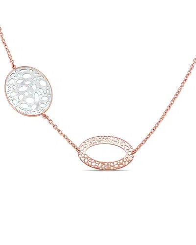 Diamond Select Cuts 18k Rose Gold 0.06 Ct. Tw. Diamond 32in Station Necklace In Metallic