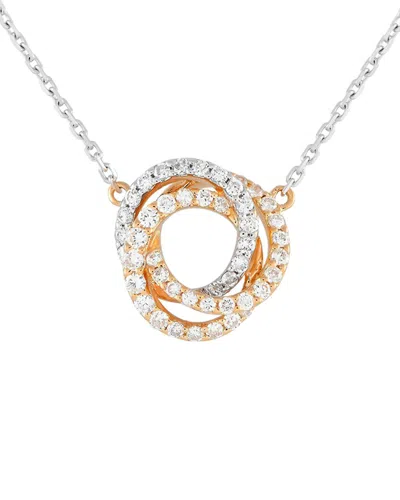 Diamond Select Cuts 18k Two-tone 0.50 Ct. Tw. Diamond Necklace In Gold