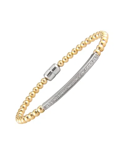 Diamond Select Cuts Bar Silver 0.05 Ct. Tw. Diamond Bangle Bracelet In Gold