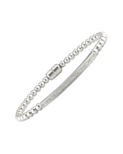 Diamond Select Cuts Bar Silver 0.05 Ct. Tw. Diamond Bangle Bracelet In Metallic
