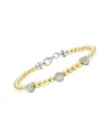 Diamond Select Cuts Beads Silver 0.05 Ct. Tw. Diamond Bangle Bracelet