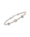 Diamond Select Cuts Beads Silver 0.05 Ct. Tw. Diamond Bangle Bracelet