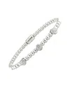 Diamond Select Cuts Beads Silver 0.06 Ct. Tw. Diamond Bangle Bracelet
