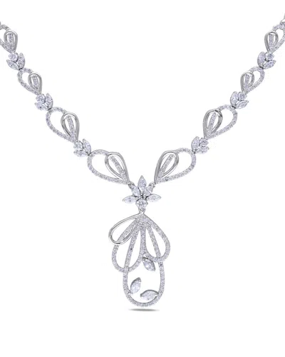 Diamond Select Cuts Certified 14k 4.82 Ct. Tw. Diamond Necklace In Silver