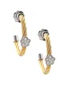 Diamond Select Cuts Clover Silver & Stainless Steel 0.04 Ct. Tw. Diamond Earrings