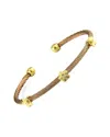 Diamond Select Cuts Flower 14k & Stainless Steel 0.02 Ct. Tw. Diamond Bangle Bracelet