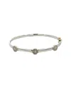 Diamond Select Cuts Flower Silver 0.05 Ct. Tw. Diamond Bangle Bracelet