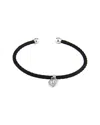 Diamond Select Cuts Heart 14k & Stainless Steel 0.06 Ct. Tw. Diamond Bangle Bracelet