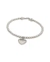 Diamond Select Cuts Heart Silver 0.10 Ct. Tw. Diamond Bangle Bracelet